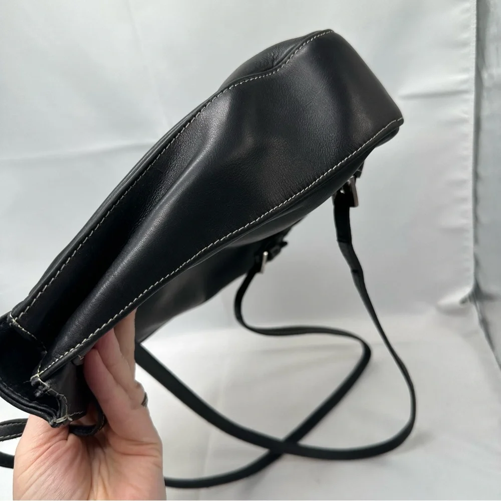Donald J Pliner vintage black leather backpack clutch